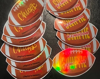 Chiefs Kingdom Holographic Football Sticker