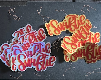 KC Swiftie Sticker | Holographic & Gold, Chiefs Kingdom Fan