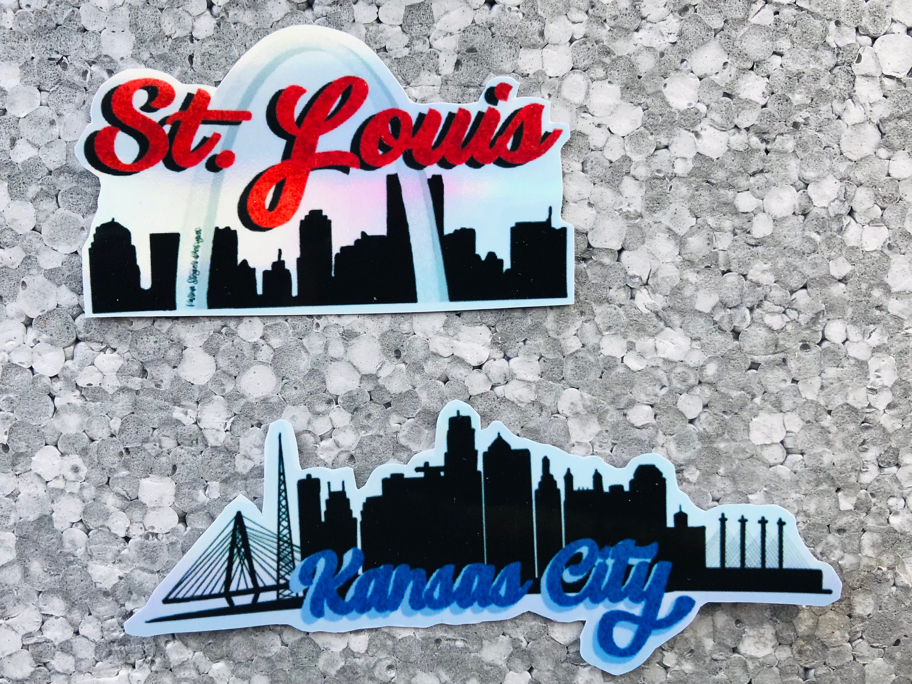 Kansas City Skyline Holographic Sticker KC Sticker KCMO | Etsy