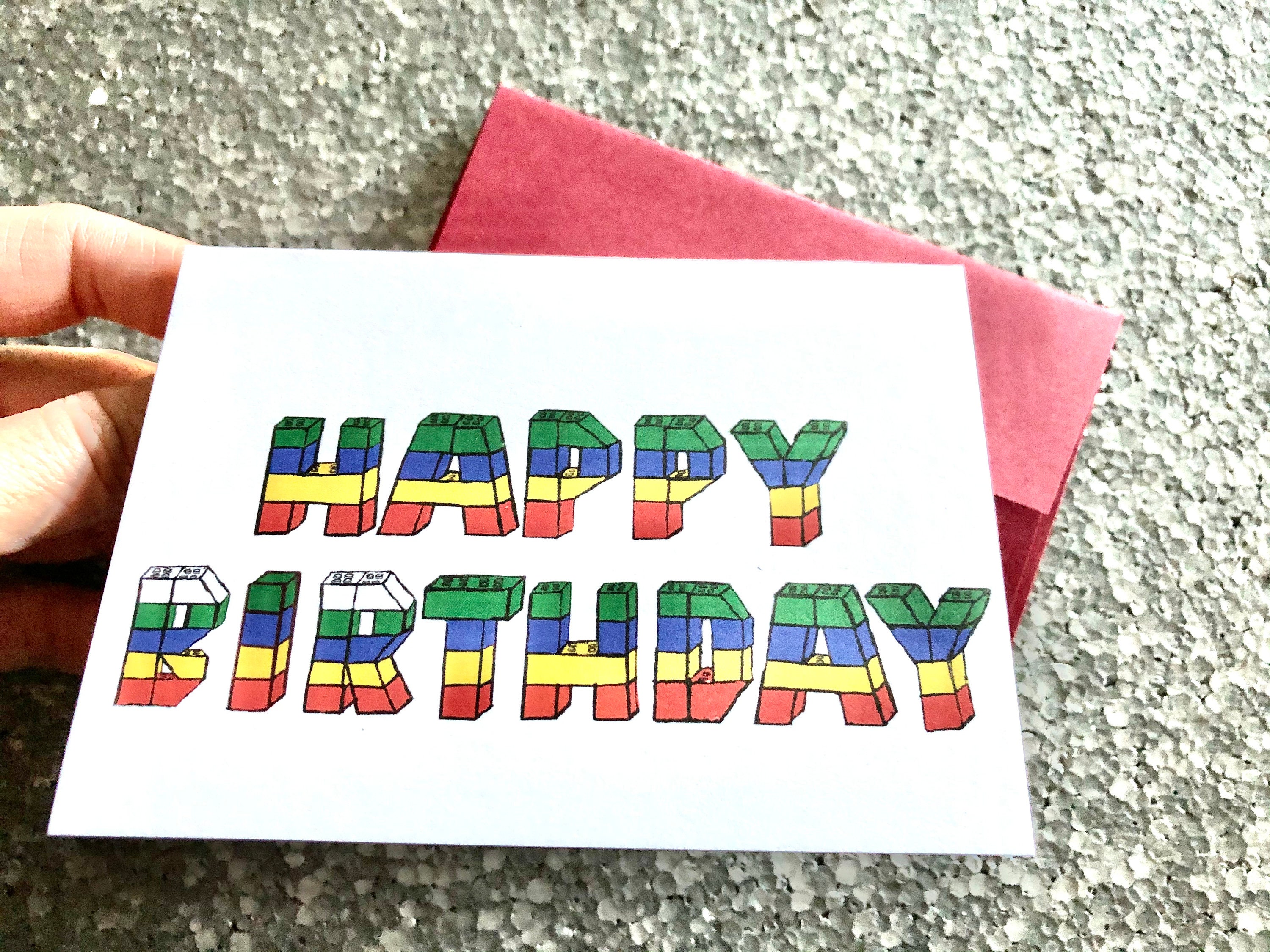 Lego alles Gute zum Geburtstag Karte Geburtstag Grußkarte Etsy