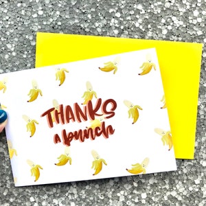 Danke ein Bündel Süße Bananen Dankeskarte als Einzelstück, individualisiert oder als Set für Wortspiel-Liebhaber