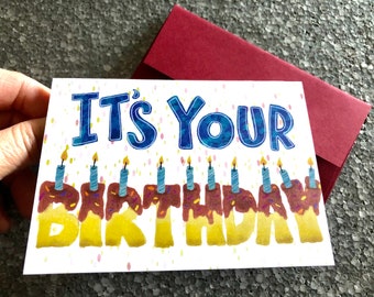 Happy Birthday Greeting Card with fun cake letters