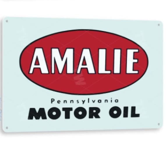 Amalie Motor Oil Sign Metal Poster Tin Sign Bar Man Cave Vintage Style ...