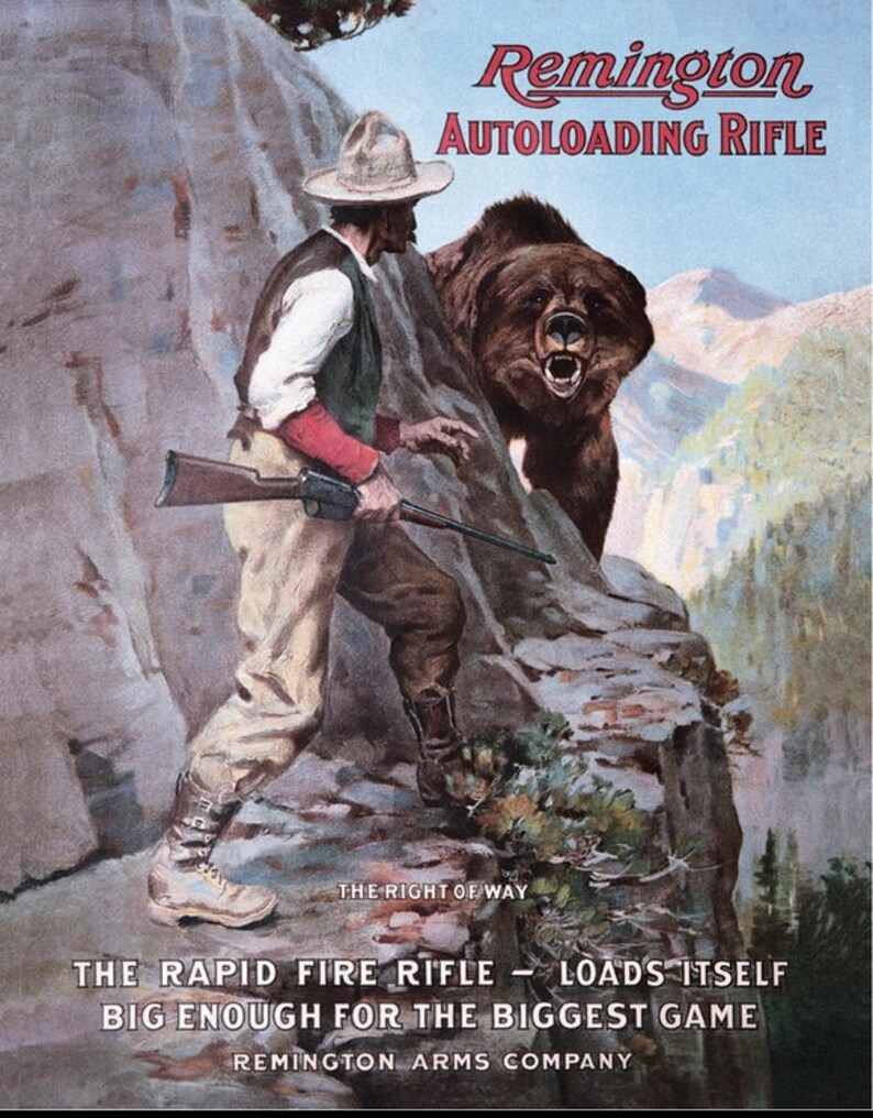 Vintage Metal Hunting Sign Classic Remington Autoloading Etsy