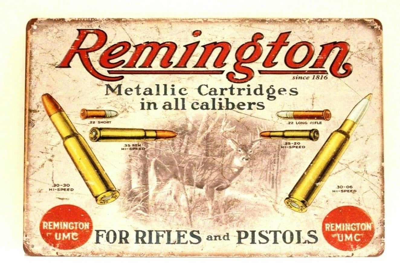 Remington Bullets Ammo Tin Poster Sign Vintage Ad Look Garage Etsy