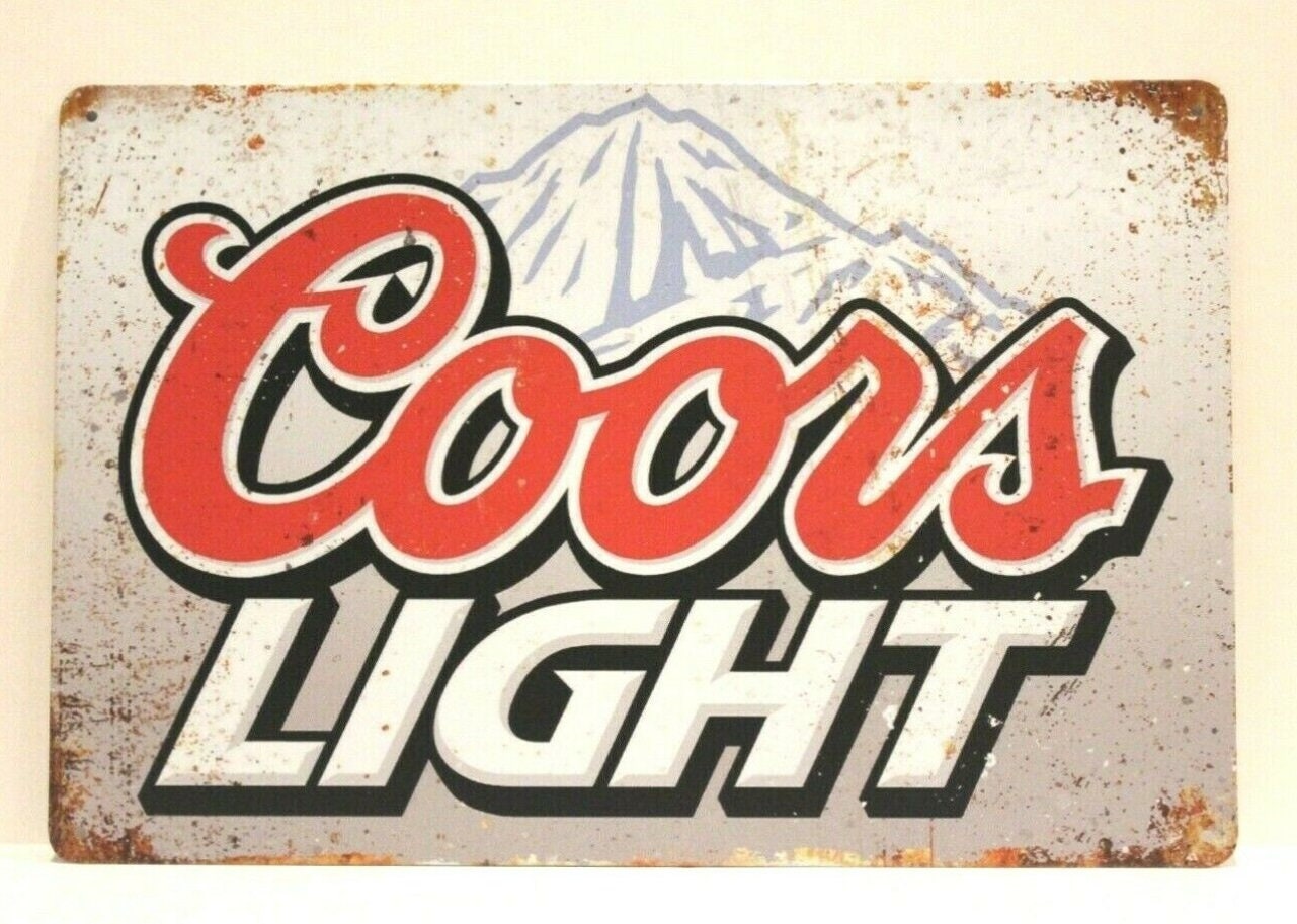 Coors Light Beer Tin Sign Bar Man Cave Vintage Ad Rustic Style Etsy