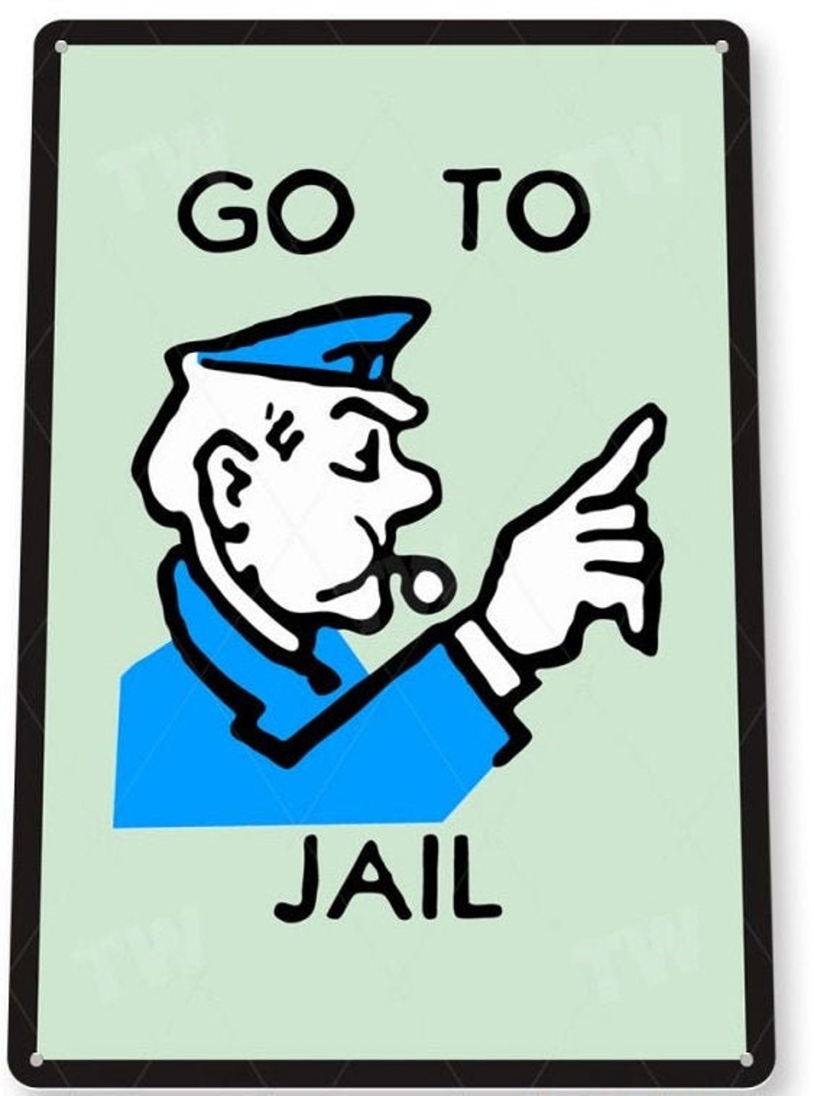 classic-monopoly-go-to-jail-sign-tin-poster-sign-man-cave-etsy