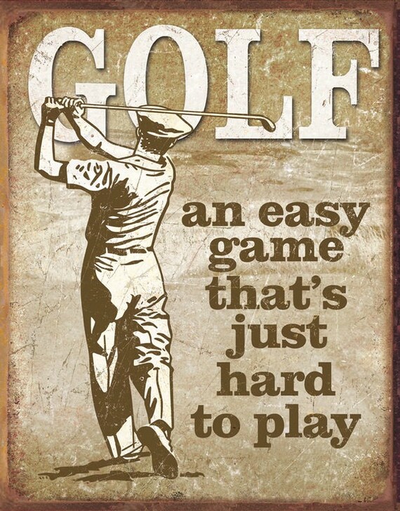 Funny Vintage Metal Golf Sign Funny Golf Design Vintage Etsy