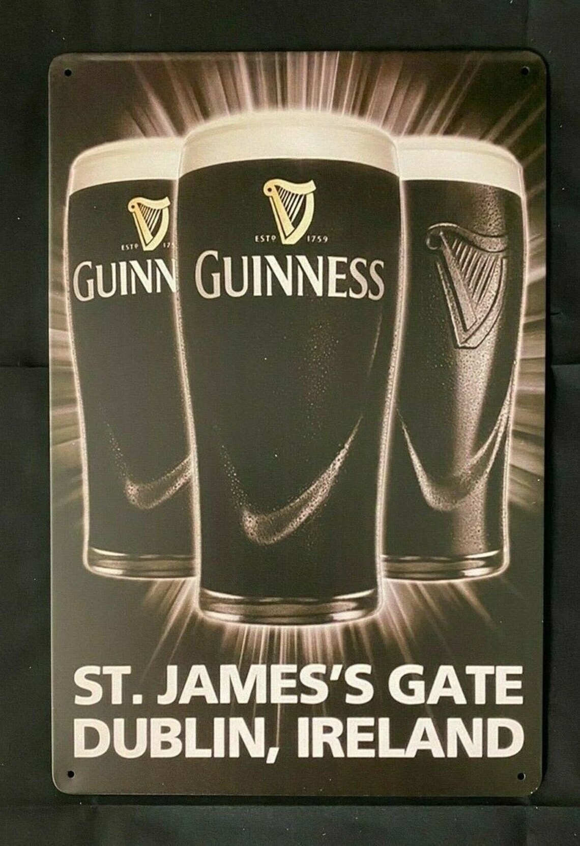 Guinness Beer Vintage Antique Collectible Tin Metal Sign Wall Etsy