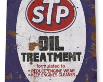 STP MOTOR OIL METAL SIGNS MAN CAVE DECOR GAS STATION ADVERTISING DISPLAY DAD