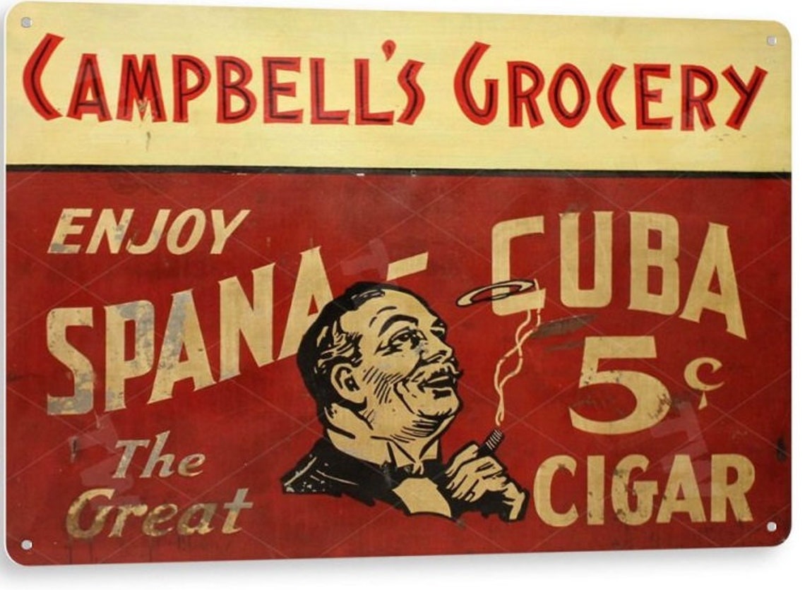 Vintage Cigars Tobacco Sign Retro Vintage Style Metal Tin | Etsy