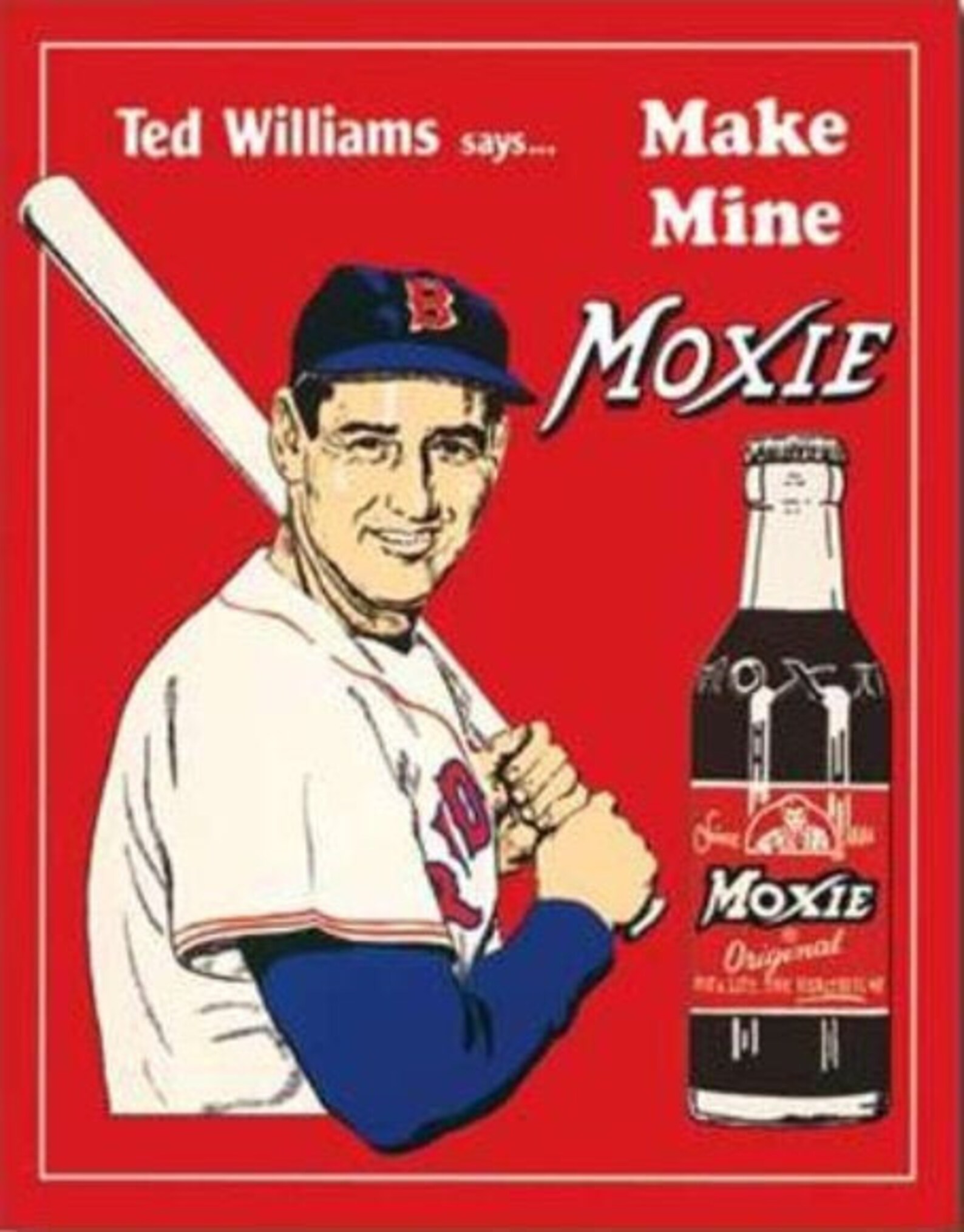 Vintage Metal Sports Sign Baseball Ted's Moxie Vintage Etsy