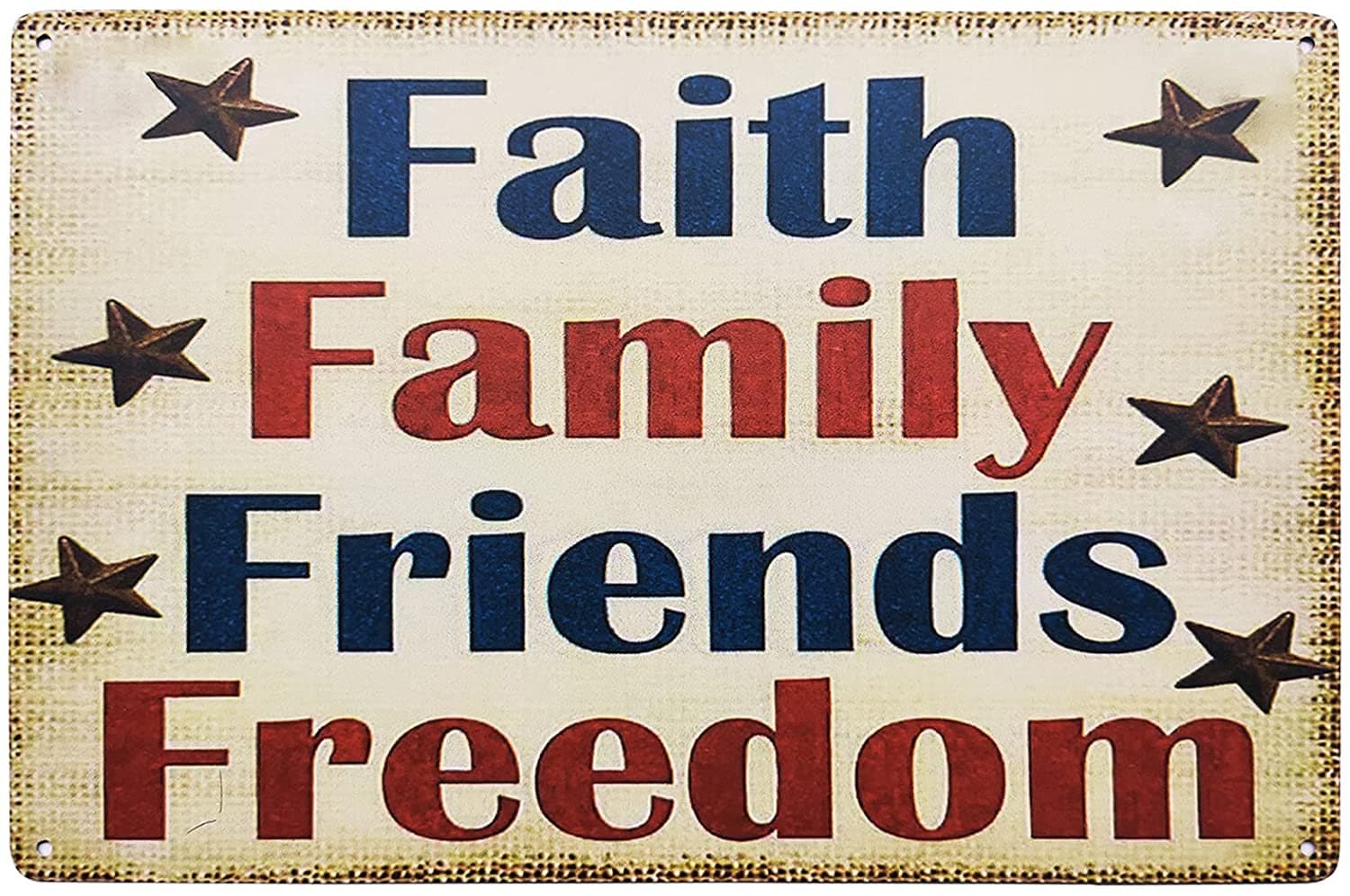 Faith Family Friends Freedom Vintage Metal Tin Sign Rustic Etsy