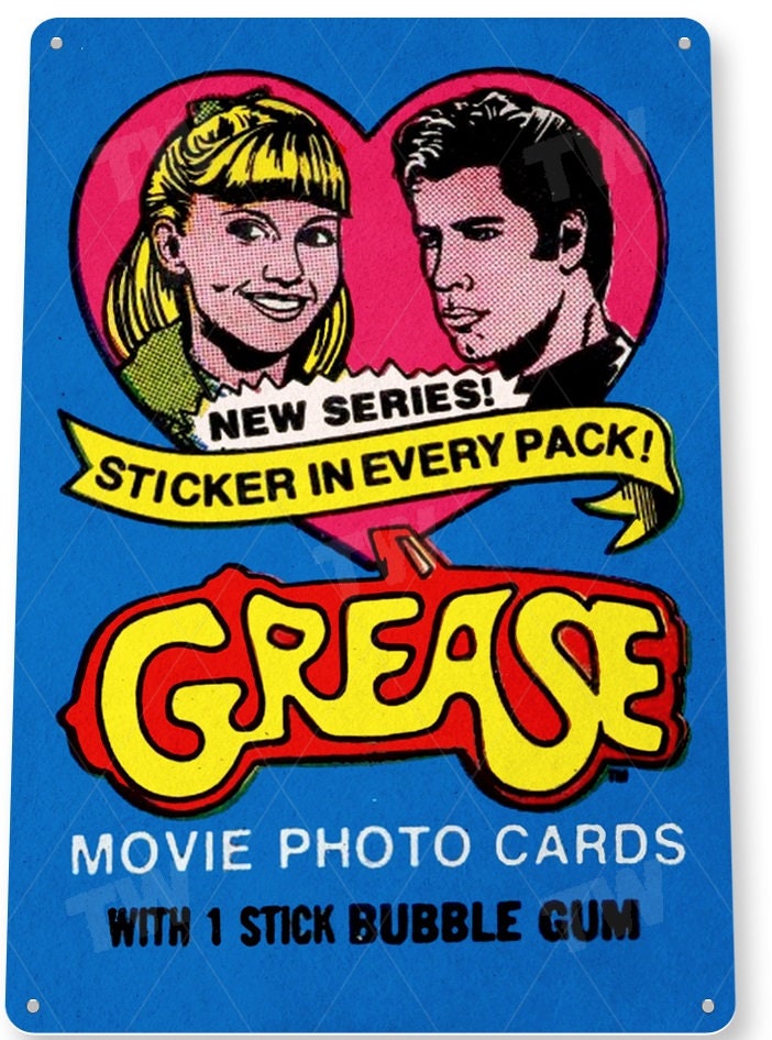 Classic Grease Bubble Gum Sign Movie Poster Tin Metal Poster Etsy