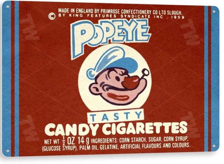 Classic Popeye Candy Cigarettes Sign Bar Man Cave Vintage Etsy