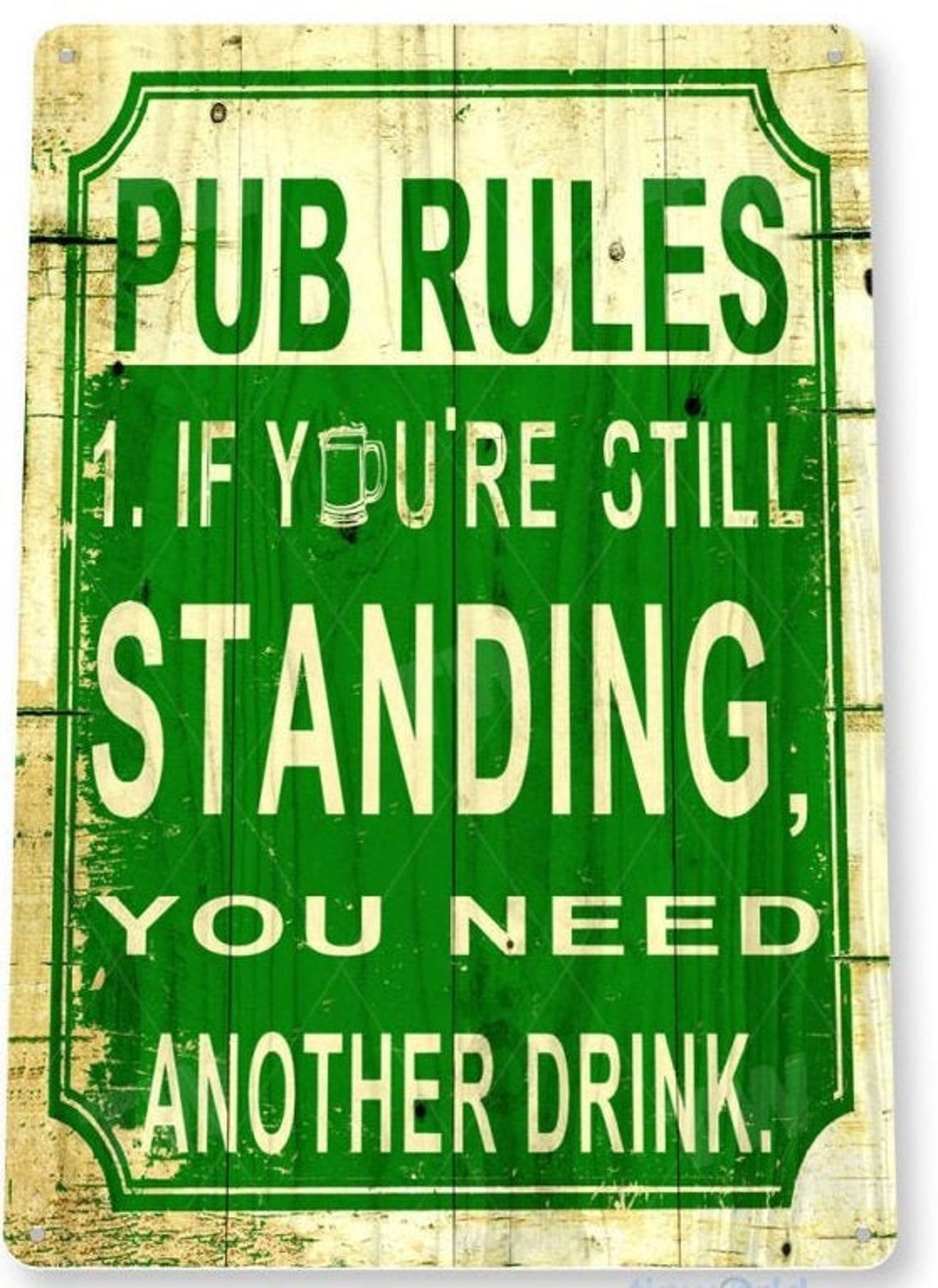 Funny Irish Pub Rules Sign Tin Metal Poster Sign Bar Man Cave Etsy