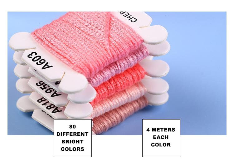 Embroidery Floss for Cross Stitch Thread String Kit 80 Skeins Etsy