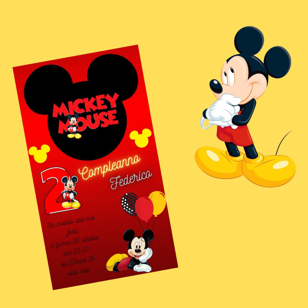 Invitación digital de Mickey Mouse cumpleaños de Mickey - Etsy México