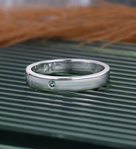 Fede nuziale in oro massiccio, anello di fidanzamento lucido da