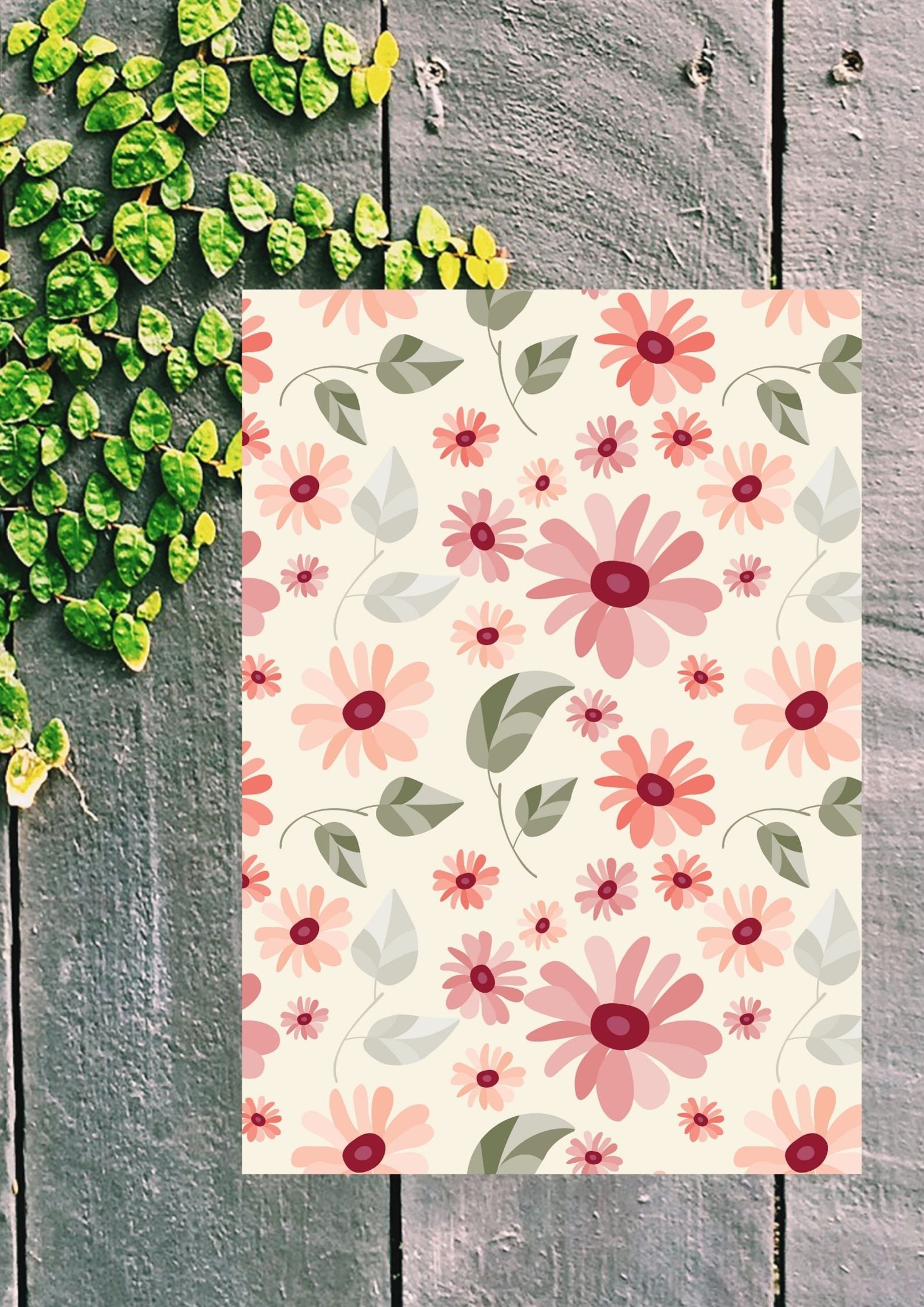 Floral design A4 scrapbook decorative Paper Etsy