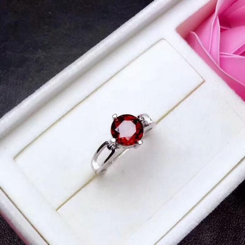 Wedding Ring 925 Sterling Silver Ring Engagement Ring Personalized Gift Gift for Her. Garnet Ring Mothers Day Gift Birthstone Ring
