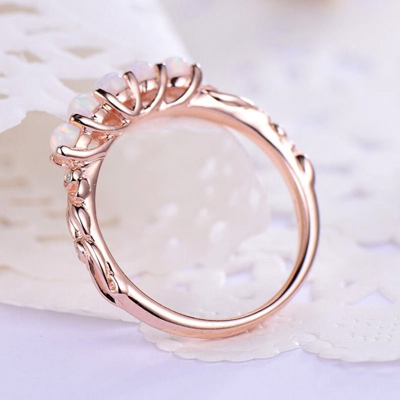 Opal Ring,Engagement Ring,Opal Wedding Band,Opal Eternity Ring,Promise Ring,Eternity Ring,Engagement Ring,Birthstone Ring,Mothers Day Gift.