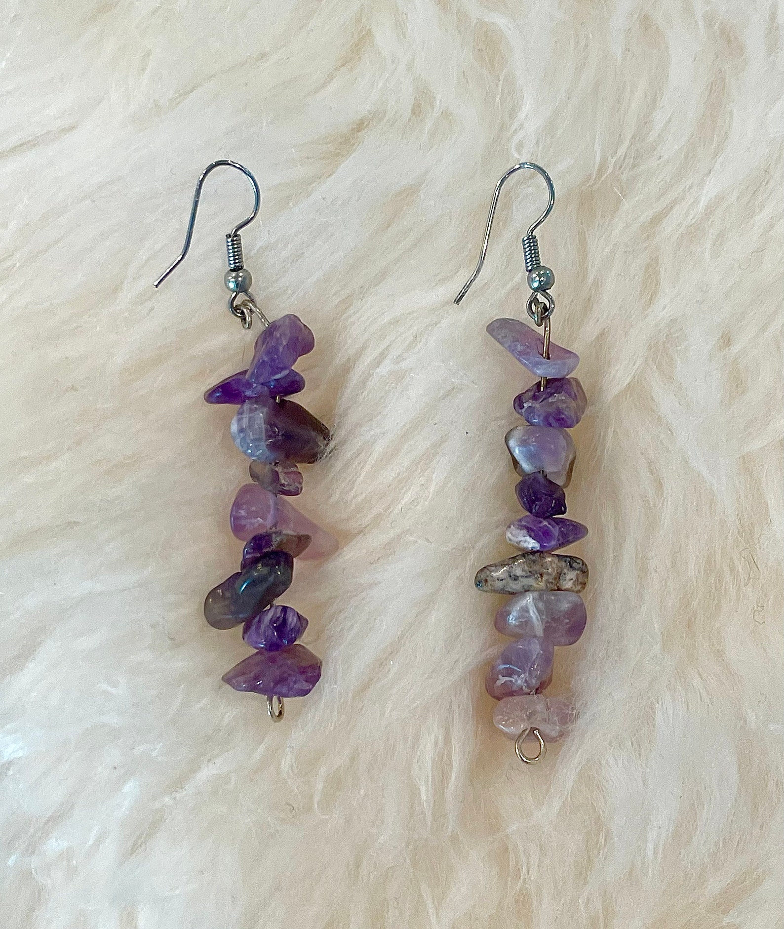 Amethyst Chip Earrings Etsy