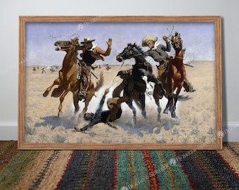 Frederic Remington Cowboys Art Print, Vintage Western Wall Decor