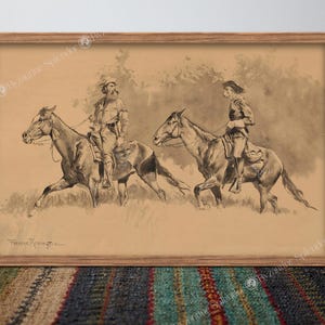 Frederic Remington Cowboys Art Print, Western Horse Poster