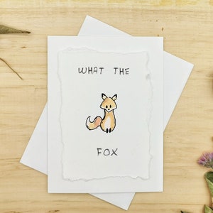 Ce que le renard ı main peinte individuellement Aquarelle Vierge Carte de vœux / retraite