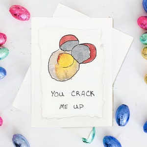 You Crack Me Up ı Carte de Pâque Drôle ı Personnalisable ı Peinturé À La Main en Aquarelle