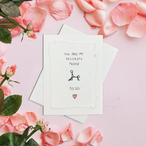 You Are My Favorite Thing To Do ı Carte Amour Drole ı Carte Saint-Valentin Cochon ı Carte Aquarelle Peinte Individuellement