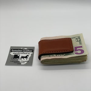 Magnetic Leather Money Clip w/ Super Strong Magnet, Handcrafted with Quality Leather
