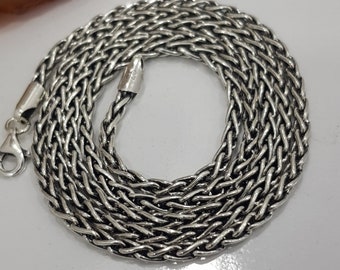 Sterling Silver Viking Chain 2.5mm Necklace, Handmade Unique Chains Necklace for Man, Silver Men's Jewelry, Oxidized Viking Chain, Mens Gift
