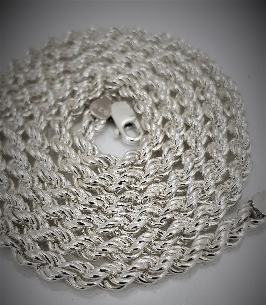 925 Sterling Silver Rope Chain Necklace Handmade Rope Chain - Etsy