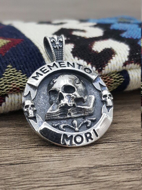 Memento Mori Skull Handmade 3D Pendant Solid Sterling Silver - Etsy