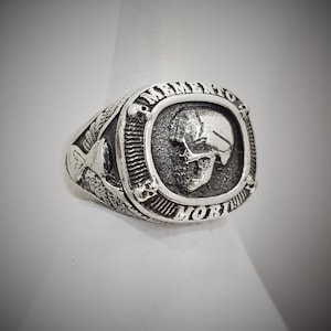 Memento Mori Mori Ring Memento Mori ,,Memento Mori Sterling Silver Stoiscm Ring 925 Sterling Silver Men's Pinky Ring image 7