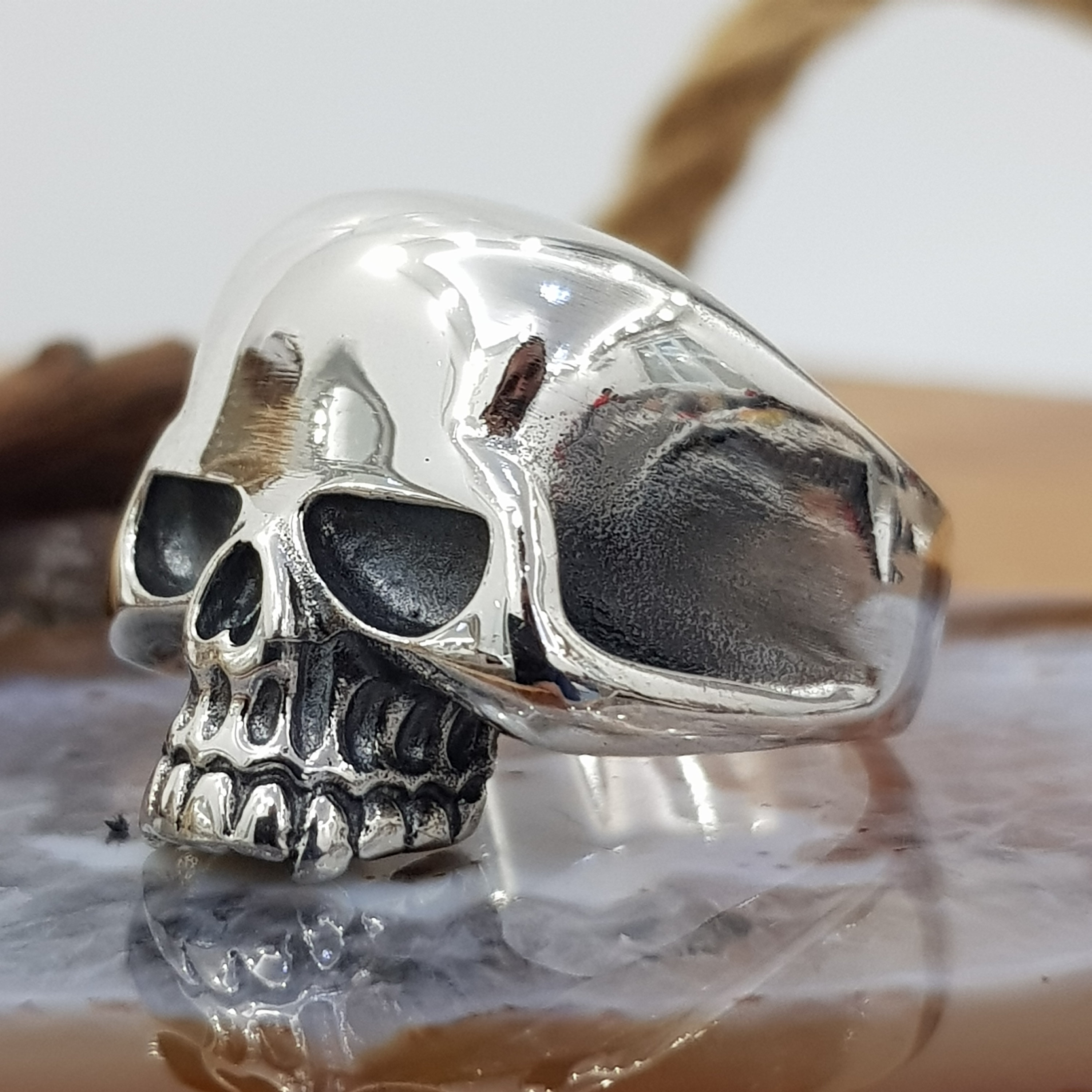 G&S VINTAGE 80s FEATHER SKULL RING 大名