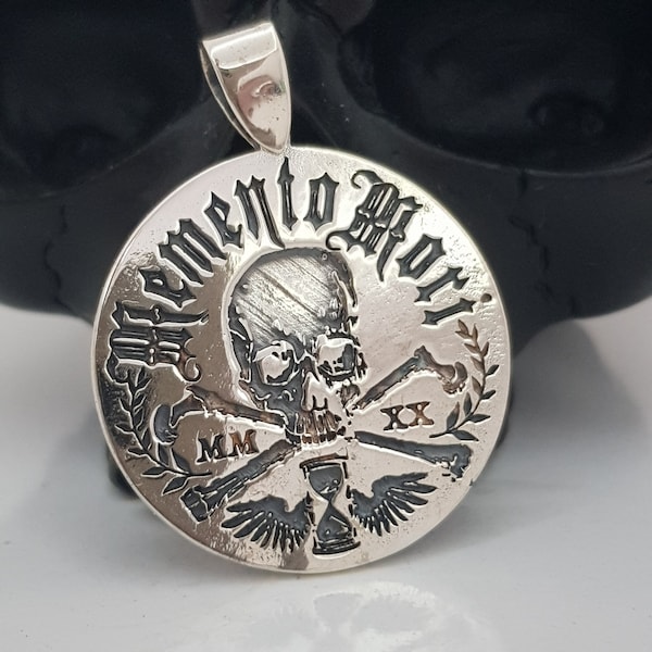 Sterling Silver Memento Mori Pendant , Stoicism Pendant ,Memento Mori Pendant - The Daily Stoic Jewellery