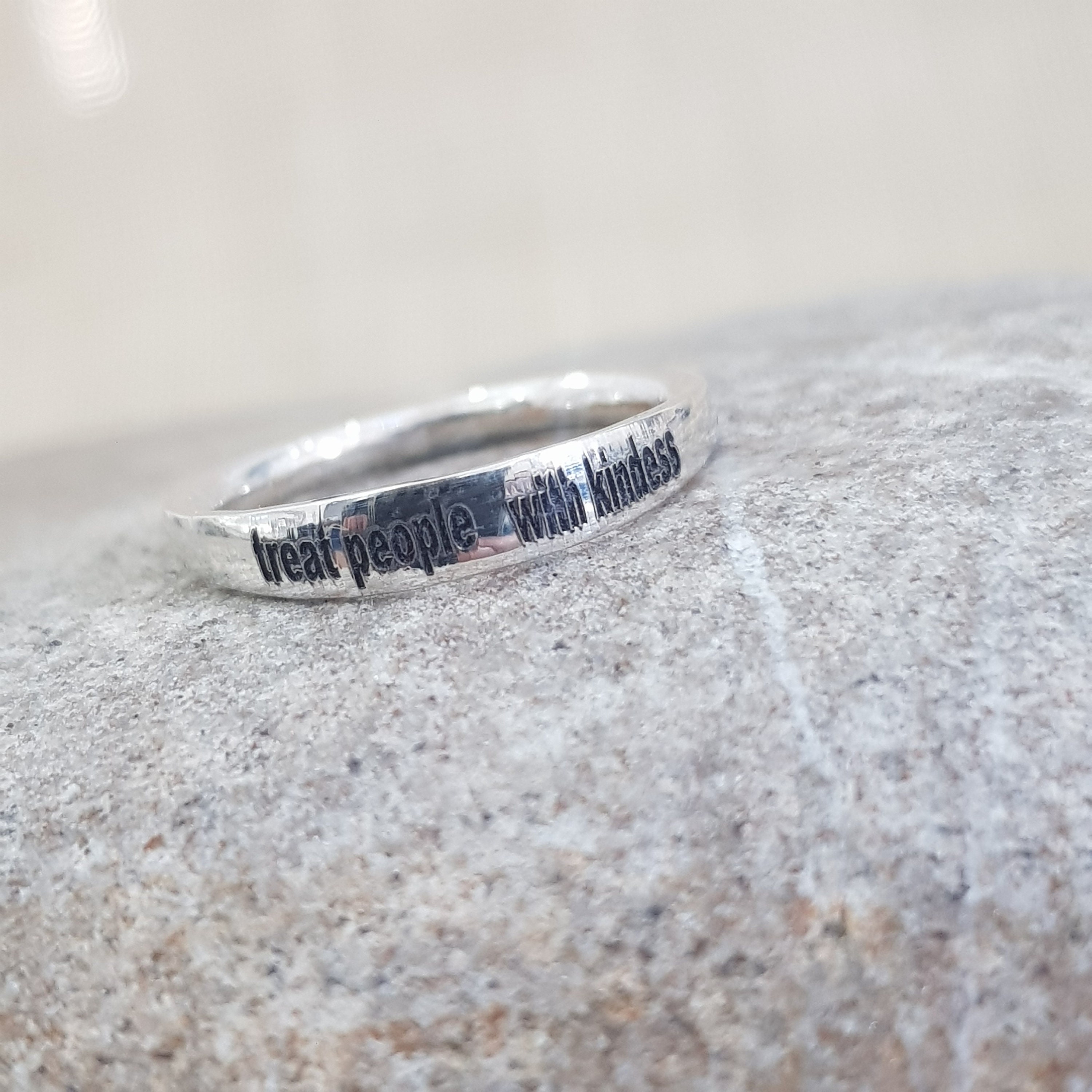 Stackable Name Ring Elegant Name Ring Personalized Ring With Etsy