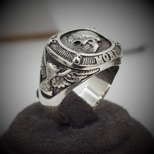 Memento Mori Mori Ring Memento Mori ,,Memento Mori Sterling Silver Stoiscm Ring 925 Sterling Silver Men's Pinky Ring