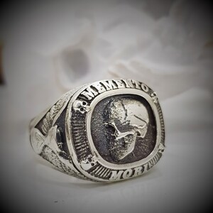 Memento Mori Mori Ring Memento Mori ,,Memento Mori Sterling Silver Stoiscm Ring 925 Sterling Silver Men's Pinky Ring image 9