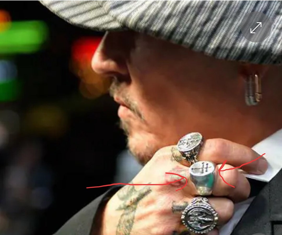 Johnny Depp Ring in Sterling Silver 925 Double Cross Ring Anello in