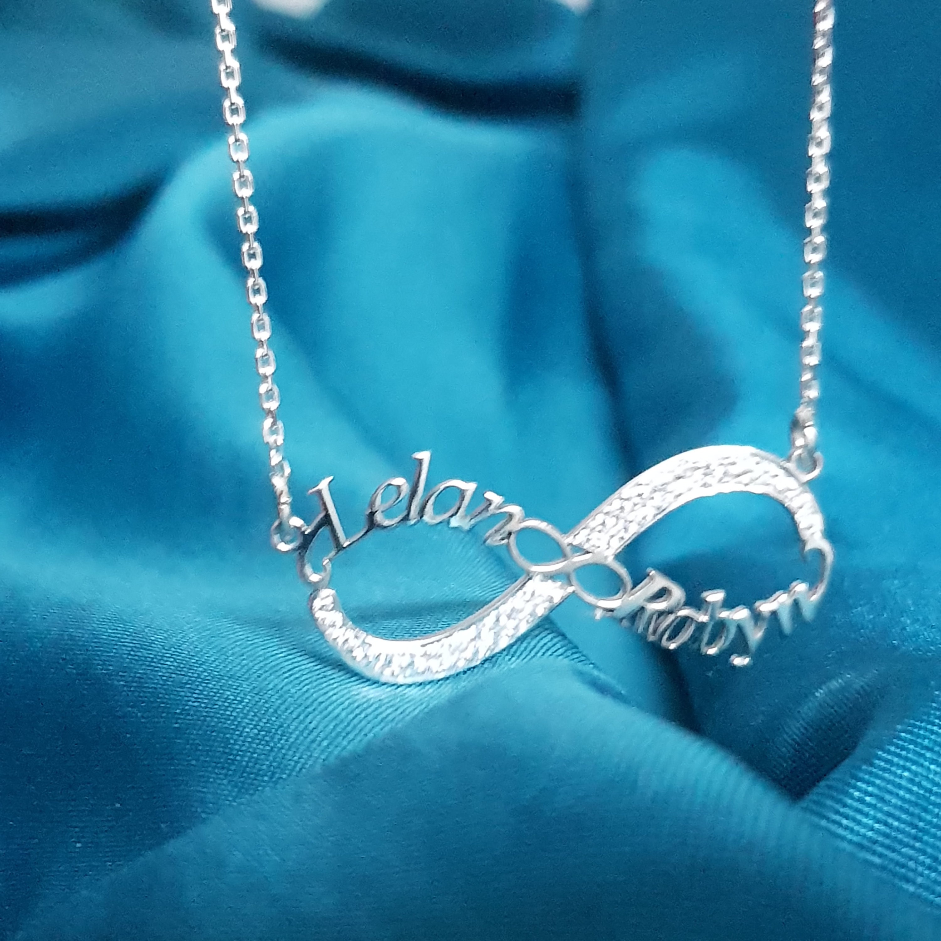 Infinity necklace with 2 names deals