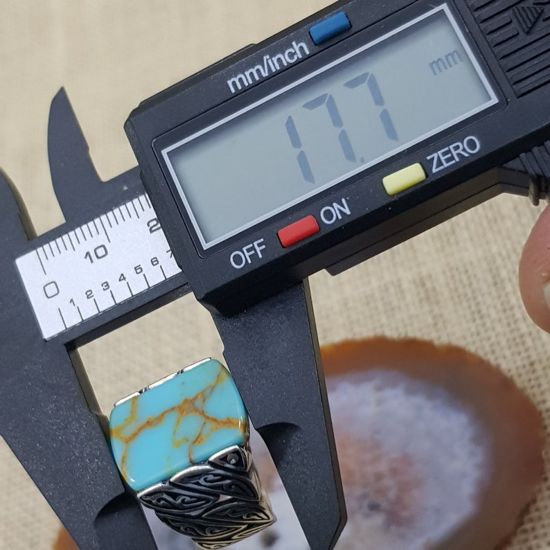 Gemstone Turquoise Stone Luxury Vintage Model 925 Sterling Silver Hardness Ring Gift For Men
