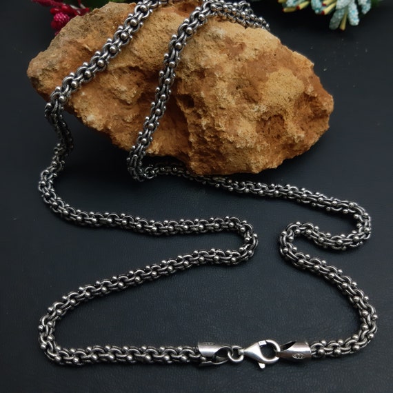 Hand Made Custom Sterling Silver Wallet Chain With Deep Belt Hook by Ober  Metal Works