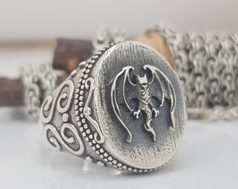 Holywood Vampires Ring , 925 Sterling Silver, Men's women Unisex Vampires Ring ,Fashion Vampires Ring,