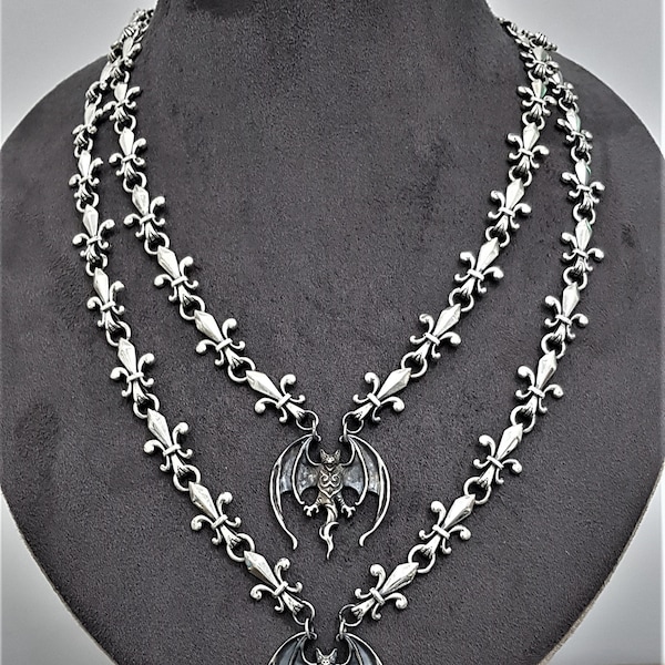 Bat Pendant Bat Pendant Necklace Sterling Silver 925 18'' To 30'' Men's Women Rock Roll Jewelery
