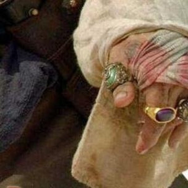 STOLEN RING Jack Sparrow Piraten Karibik Mr Johnny Deep Modell Handgemachte Amethyts Edelstein Herrenring Massiv Sterling Silber, Geschenk Ring