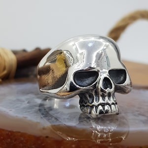 80 s Classic Cliff Burton Skull Ring, Metallica Ring,Cliff Burton Ring,Electric Guitar Ring, Souvenir Ring Skull Sterling Silver 20 Grams image 8